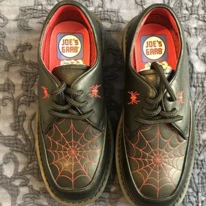 Joes Garb Red Spider Web Kids Shoes Size 2 Leather